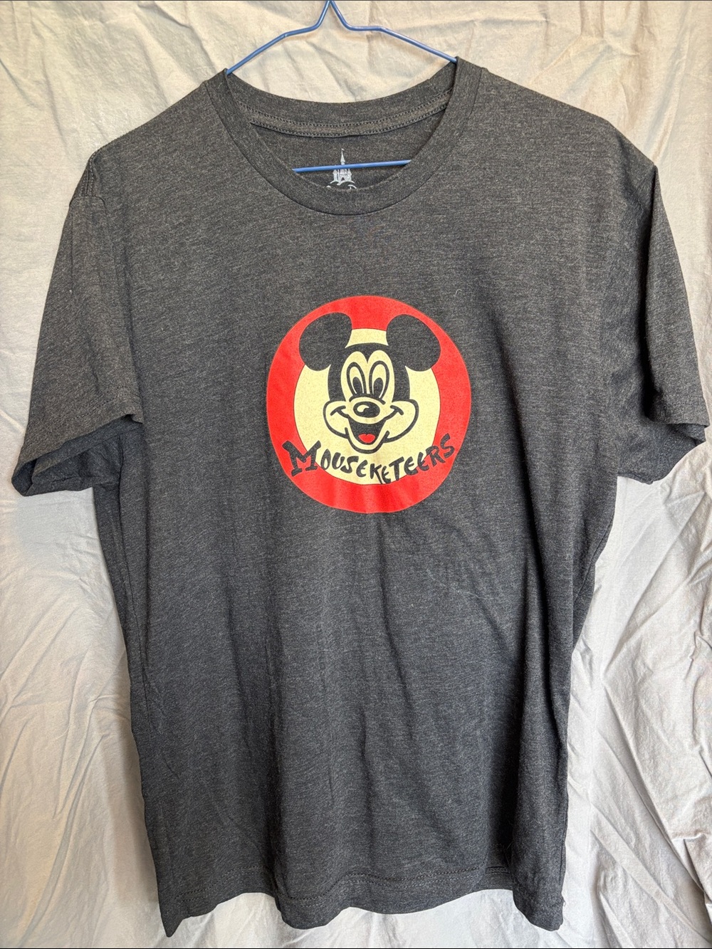 Disney Parks Printed Label Tee - Charcoal with White Logo